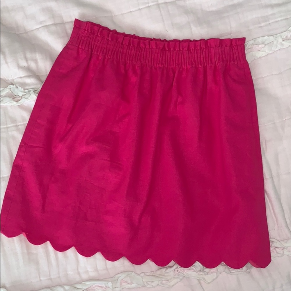 Hot pink scalloped jcrew skirt
